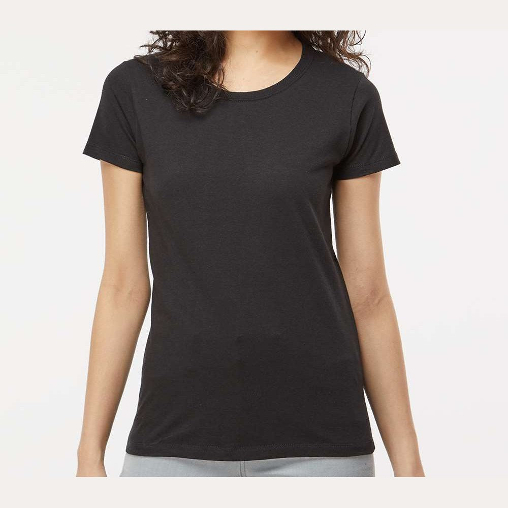 M&O Women's Gold Soft Touch T-Shirt - Black - On Model Front
