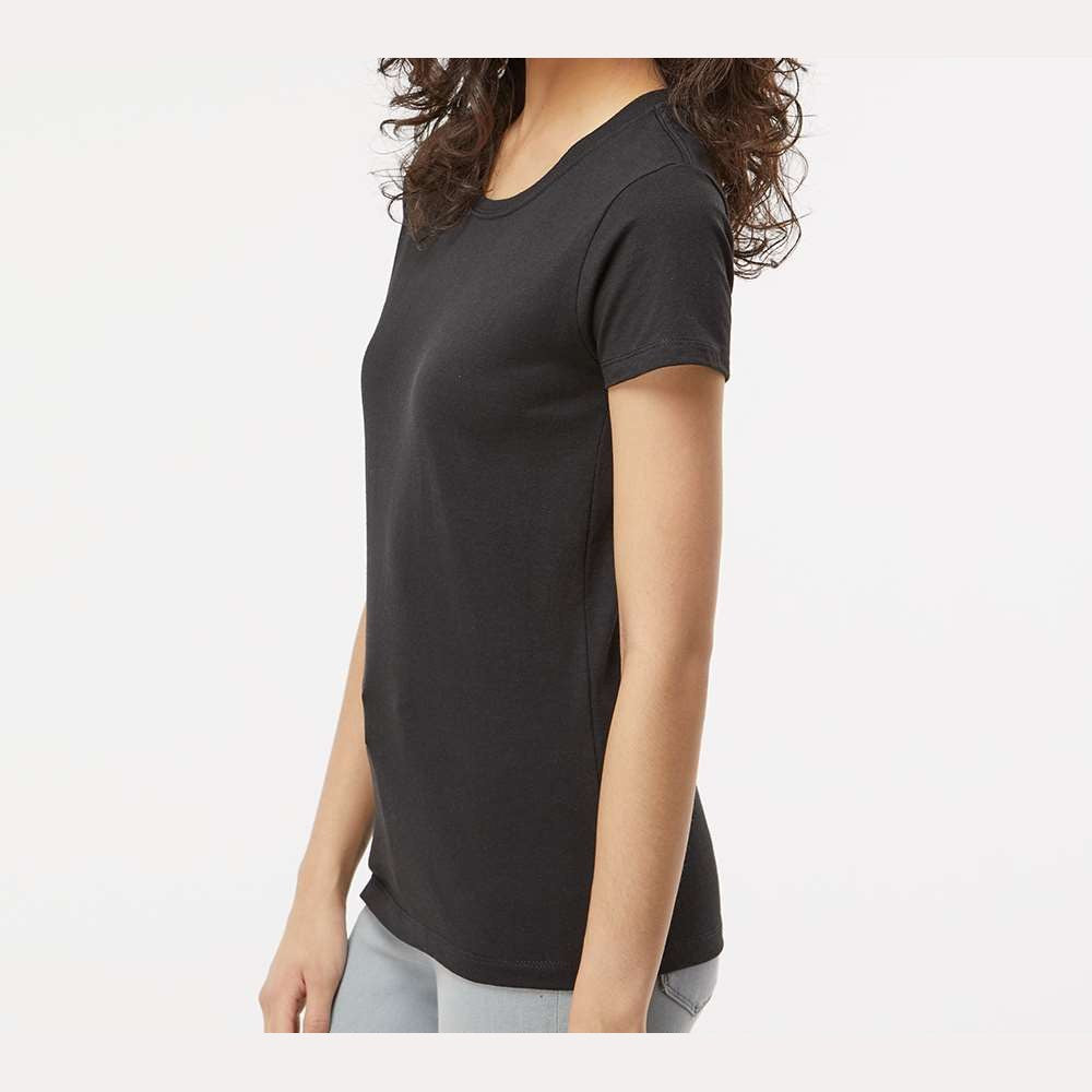 M&O Women's Gold Soft Touch T-Shirt - Black - On Model Side
