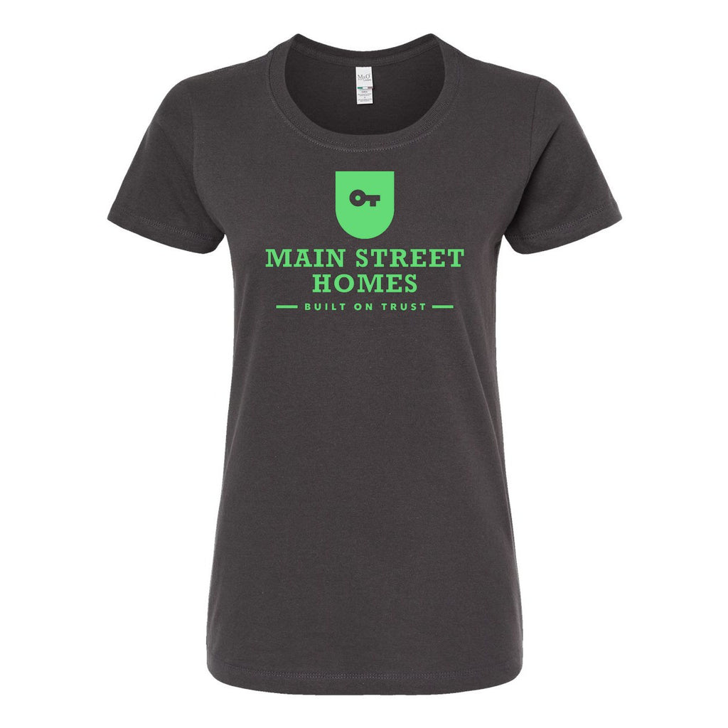 M&O Women's Gold Soft Touch T-Shirt - Charcoal - Front