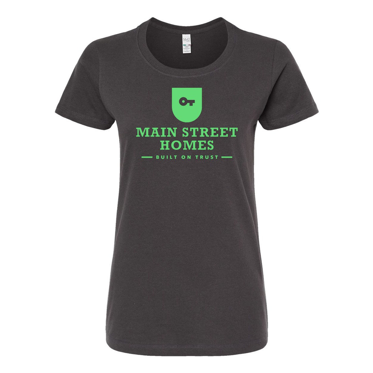 M&O Women's Gold Soft Touch T-Shirt - Charcoal - Front
