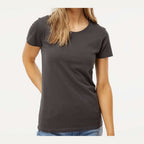 M&O Women's Gold Soft Touch T-Shirt - Charcoal - On Model Front