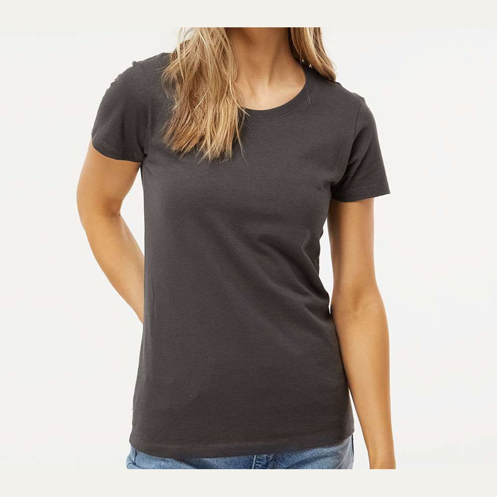 M&O Women's Gold Soft Touch T-Shirt - Charcoal - On Model Front