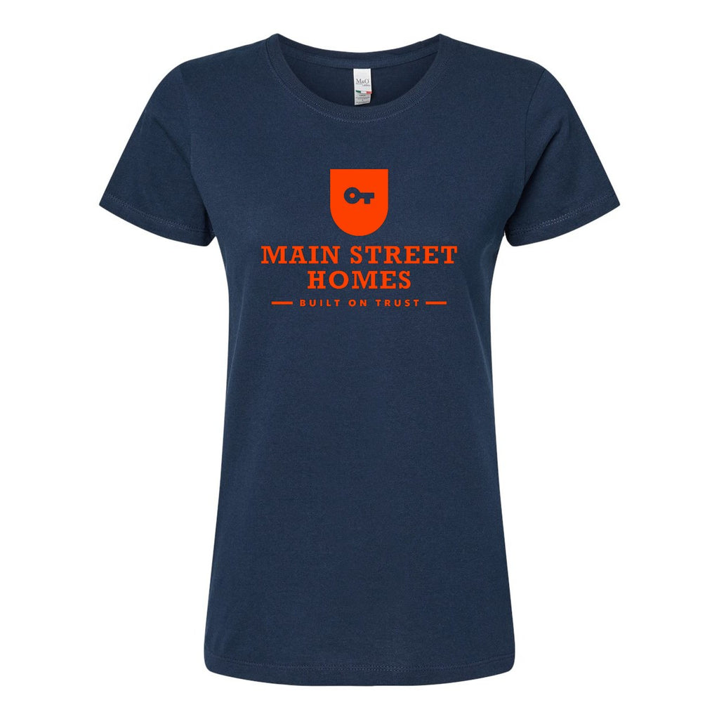 M&O Women's Gold Soft Touch T-Shirt - Deep Navy - Front