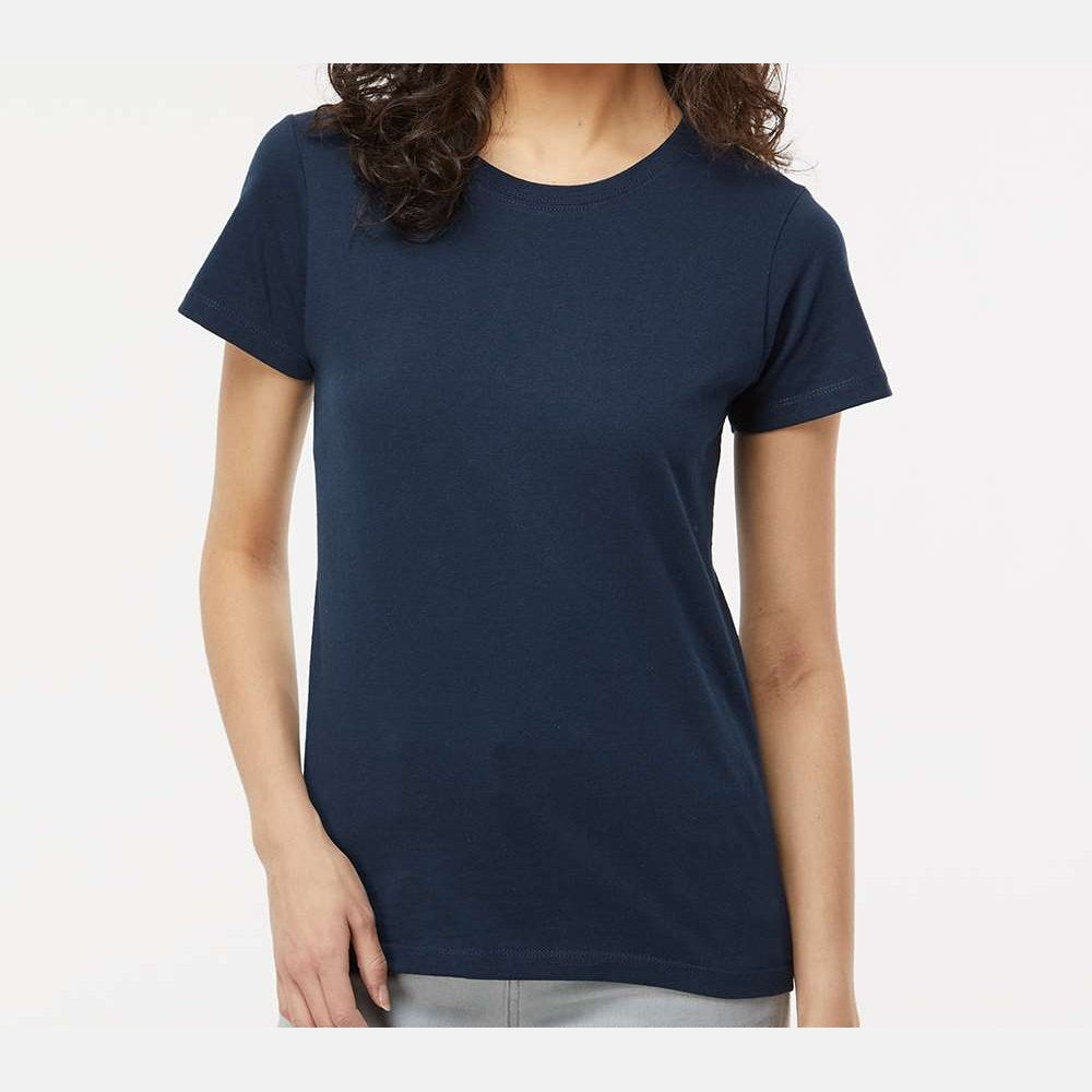 M&O Women's Gold Soft Touch T-Shirt - Deep Navy - On Model Front