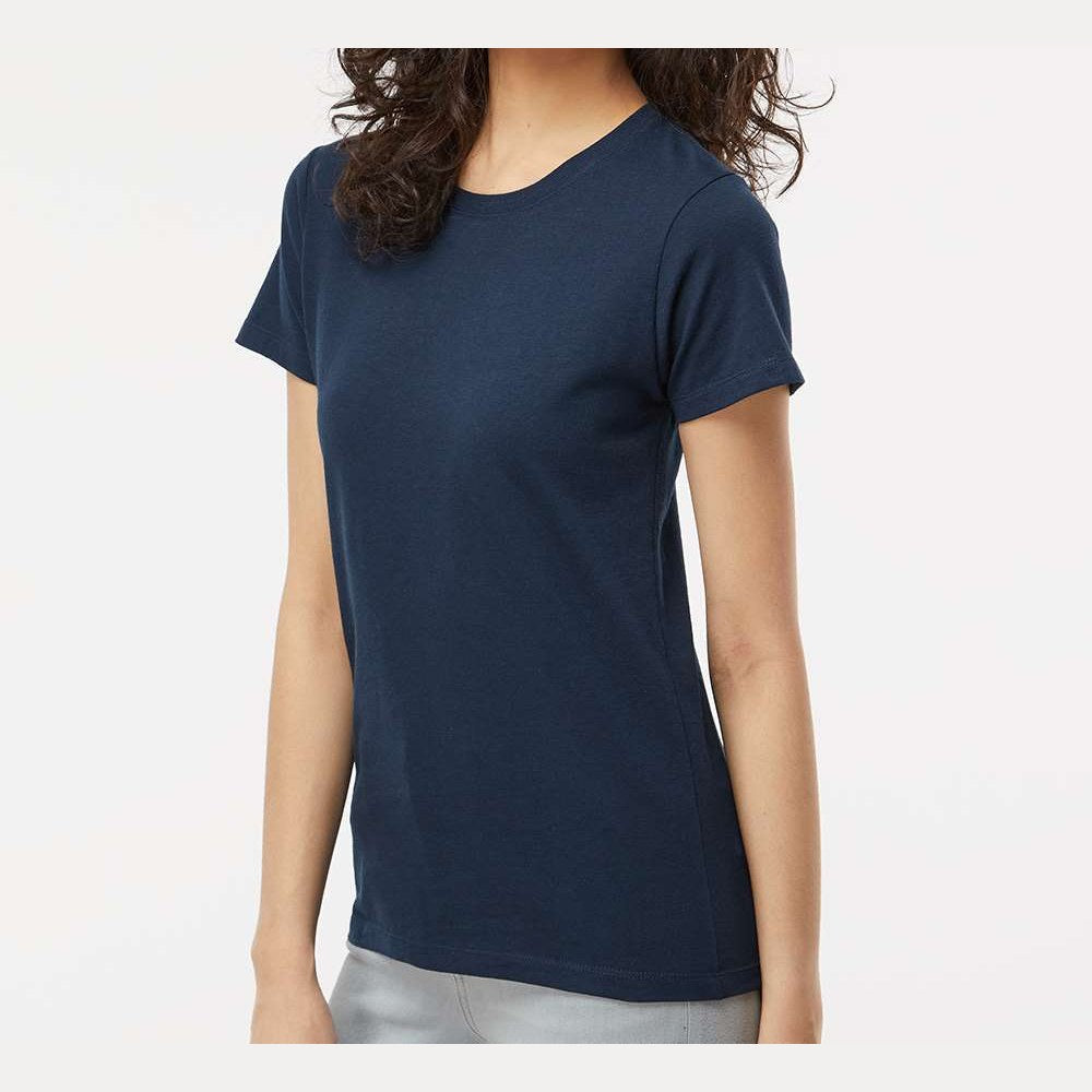 M&O Women's Gold Soft Touch T-Shirt - Deep Navy - On Model Side