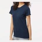 M&O Women's Gold Soft Touch T-Shirt - Deep Navy - On Model Side