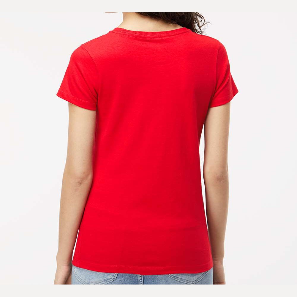 M&O Women's Gold Soft Touch T-Shirt - Deep Red - On Model Back