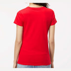 M&O Women's Gold Soft Touch T-Shirt - Deep Red - On Model Back