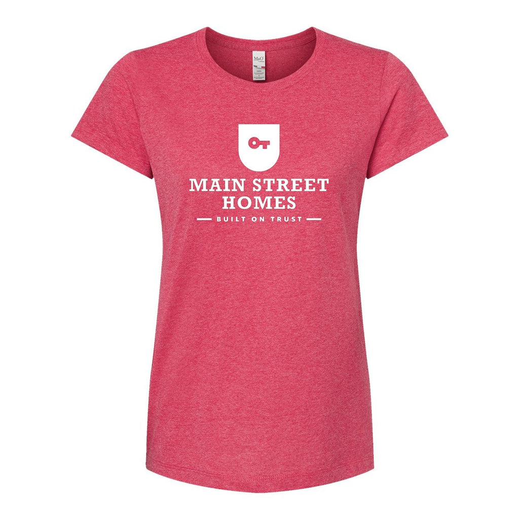M&O Women's Gold Soft Touch T-Shirt - Heather Pink - Front