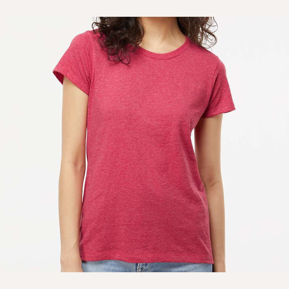 M&O Women's Gold Soft Touch T-Shirt - Heather Pink - On Model Front