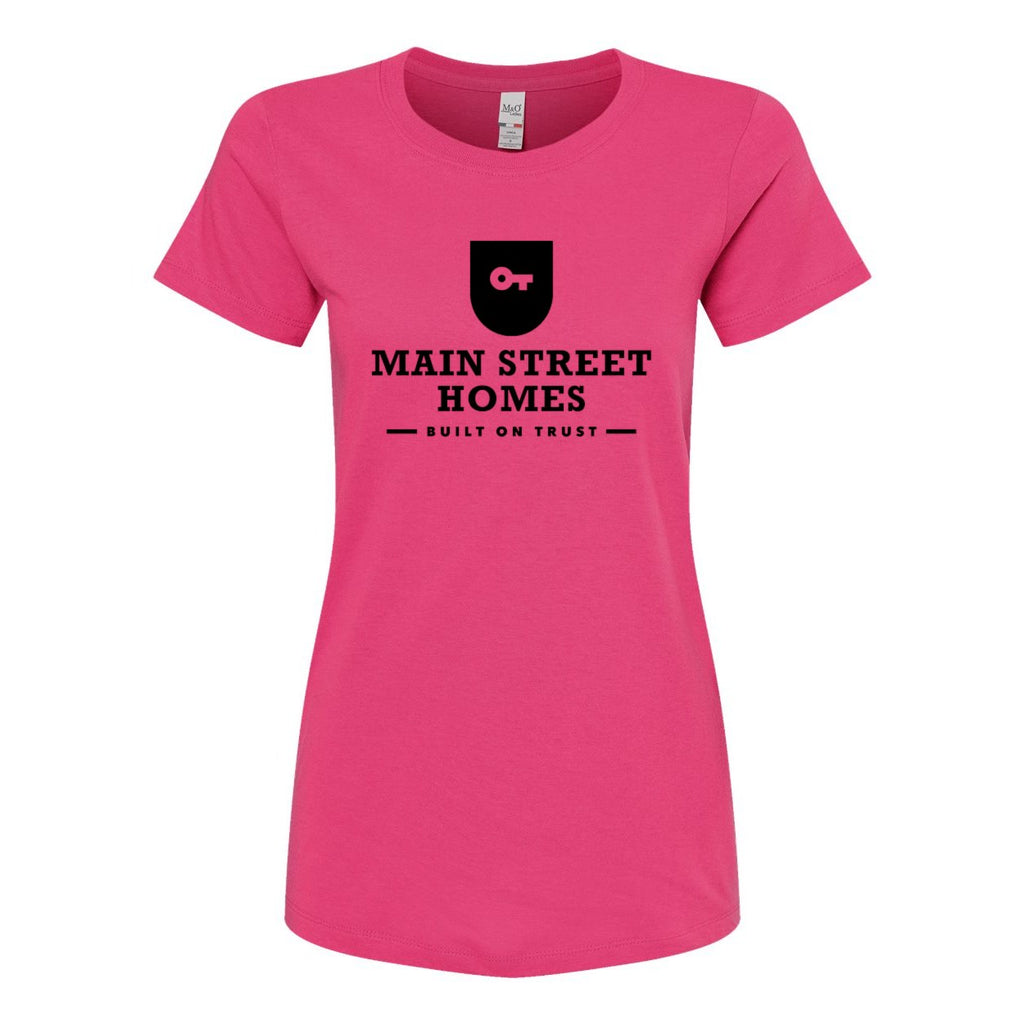 M&O Women's Gold Soft Touch T-Shirt - Heliconia - Front