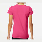 M&O Women's Gold Soft Touch T-Shirt - Heliconia - On Model Back