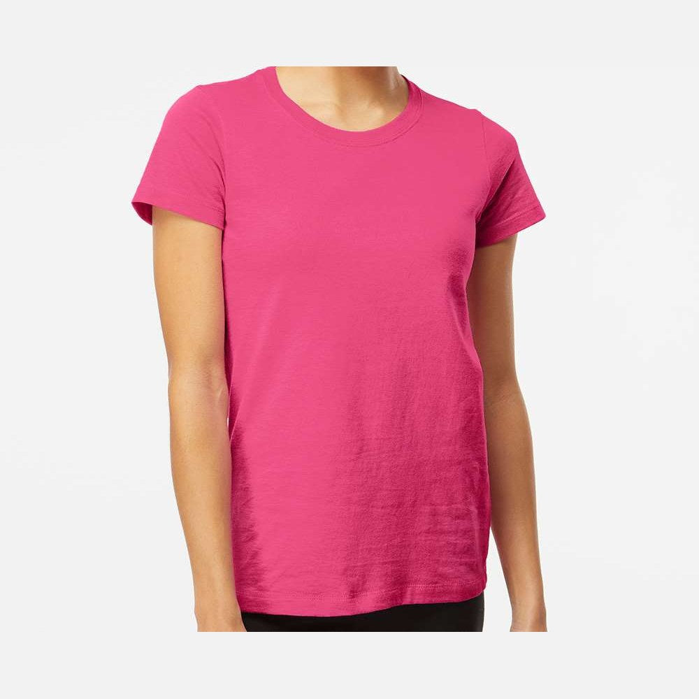 M&O Women's Gold Soft Touch T-Shirt - Heliconia - On Model Front
