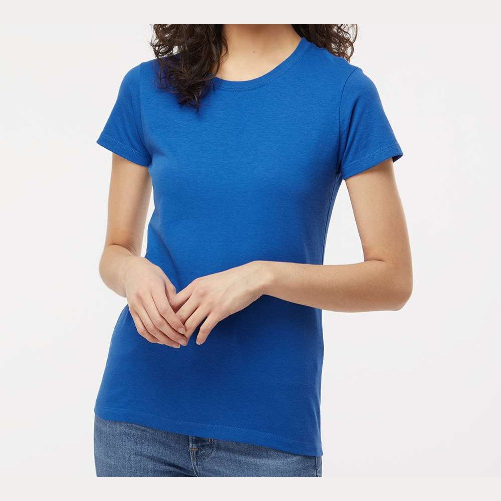 M&O Women's Gold Soft Touch T-Shirt - Royal - On Model Front