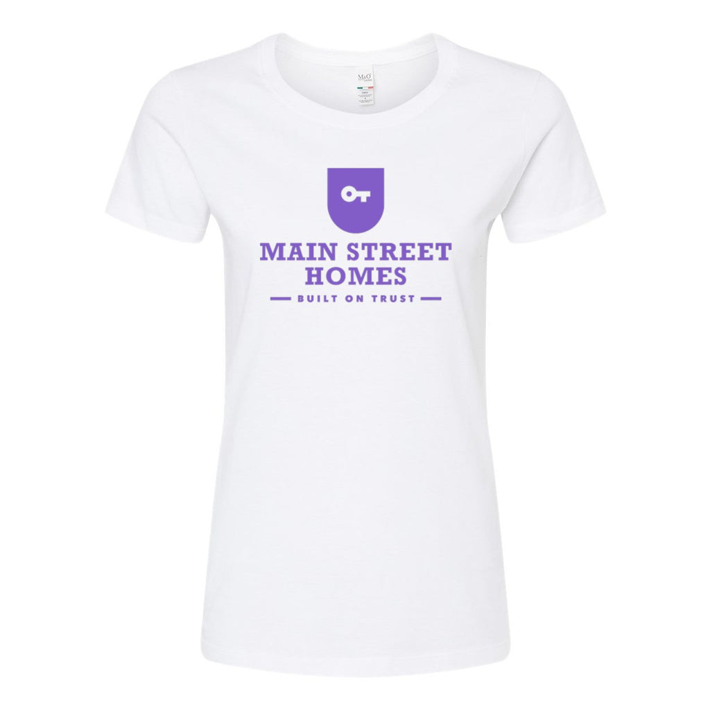 M&O Women's Gold Soft Touch T-Shirt - White - Front