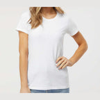 M&O Women's Gold Soft Touch T-Shirt - White - On Model Front