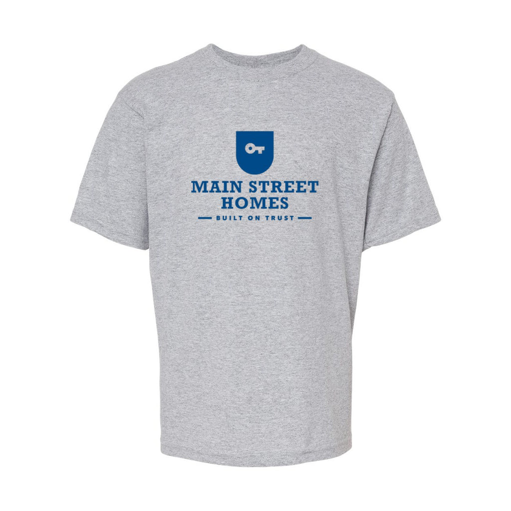M&O Youth Gold Soft Touch T-Shirt - Athletic Grey - Front