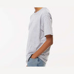 M&O Youth Gold Soft Touch T-Shirt - Athletic Grey - On Model Side