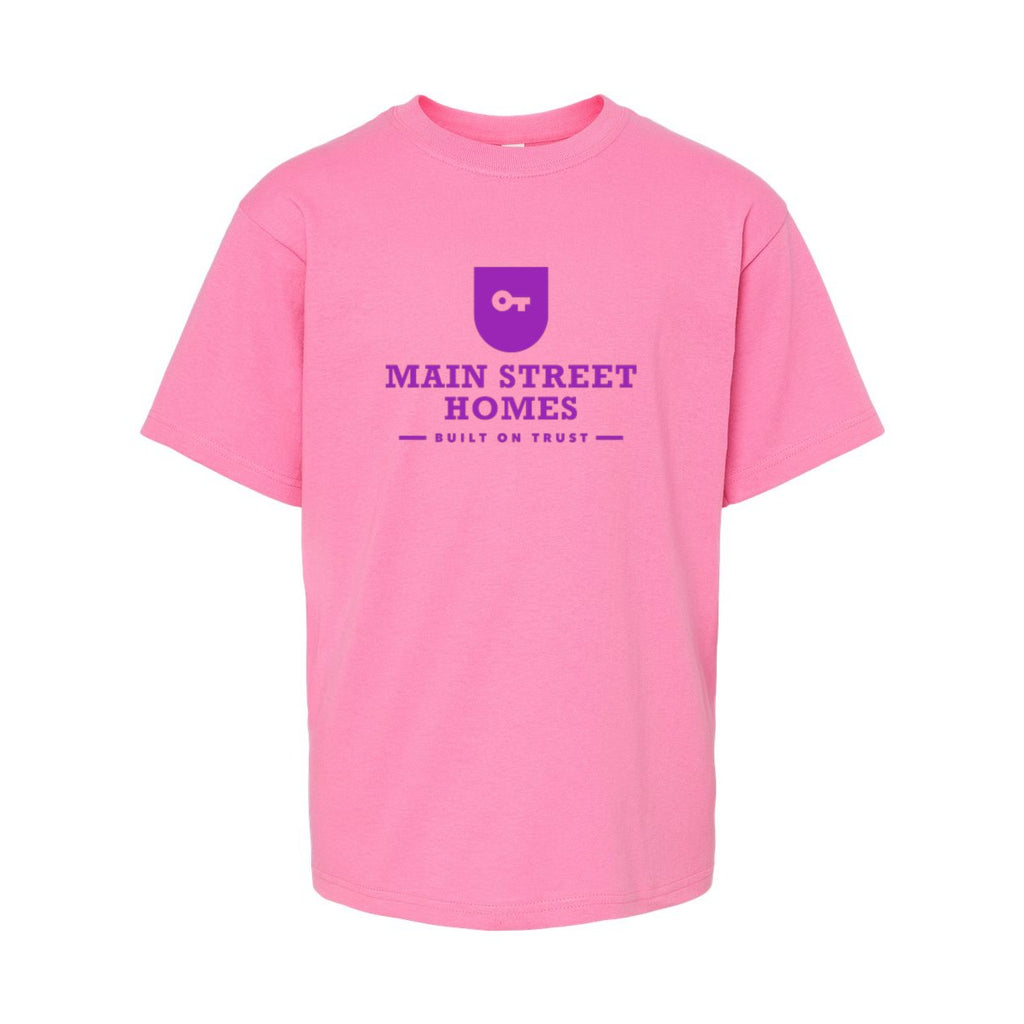 M&O Youth Gold Soft Touch T-Shirt - Azalea - Front