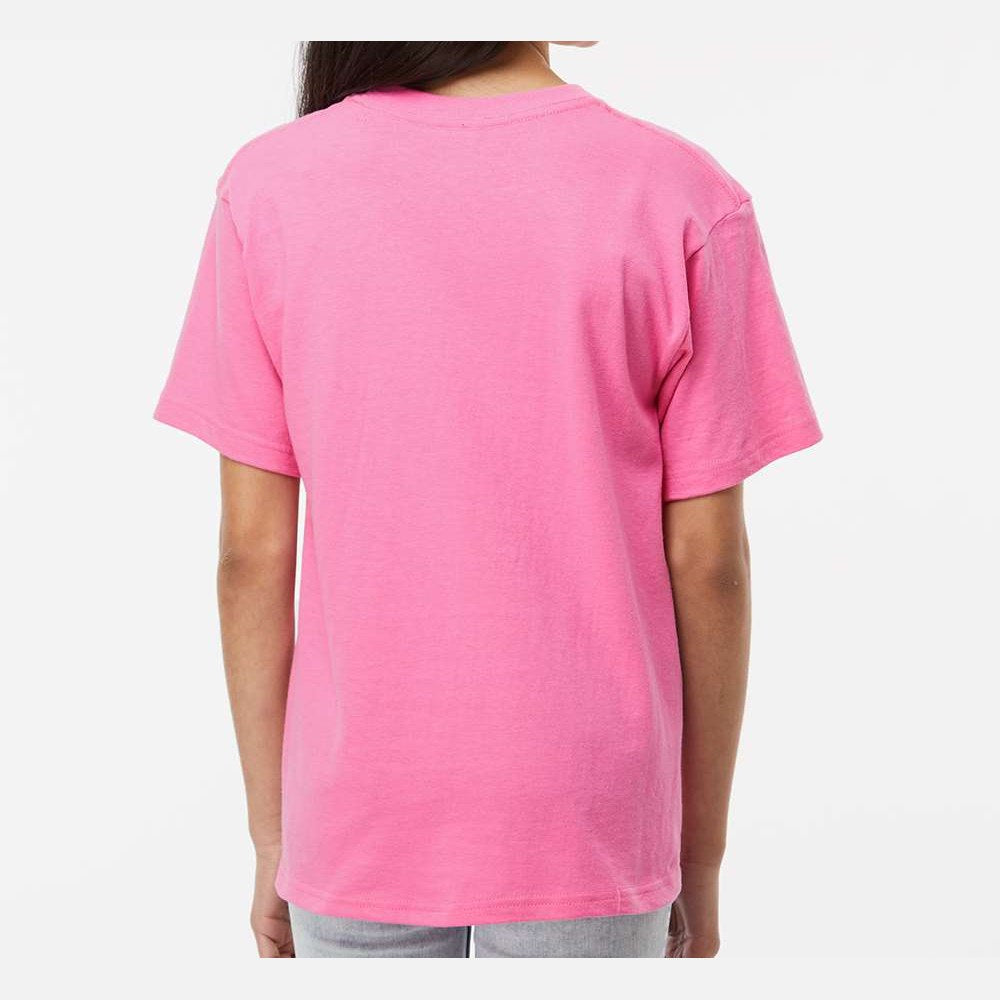 M&O Youth Gold Soft Touch T-Shirt - Azalea - On Model Back