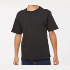 M&O Youth Gold Soft Touch T-Shirt - Black - On Model Front