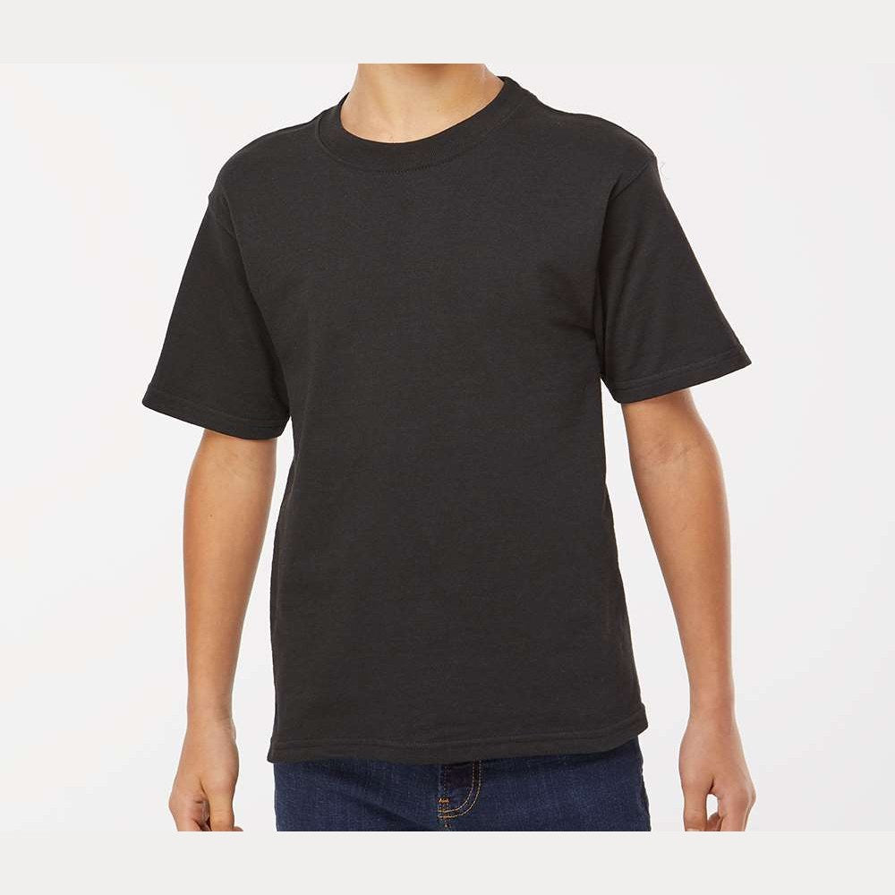 M&O Youth Gold Soft Touch T-Shirt - Black - On Model Front
