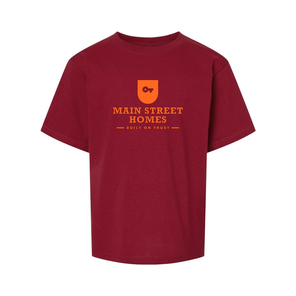M&O Youth Gold Soft Touch T-Shirt - Cardinal Red - Front
