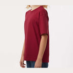 M&O Youth Gold Soft Touch T-Shirt - Cardinal Red - On Model Side