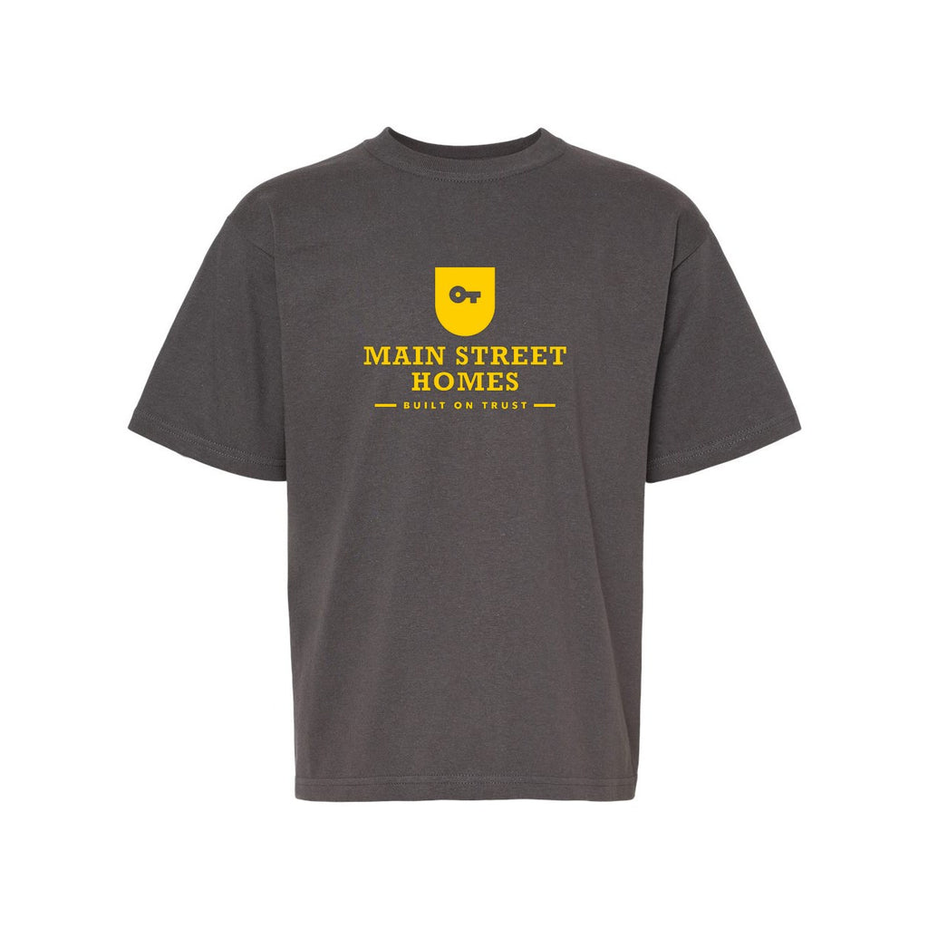 M&O Youth Gold Soft Touch T-Shirt - Charcoal - Front