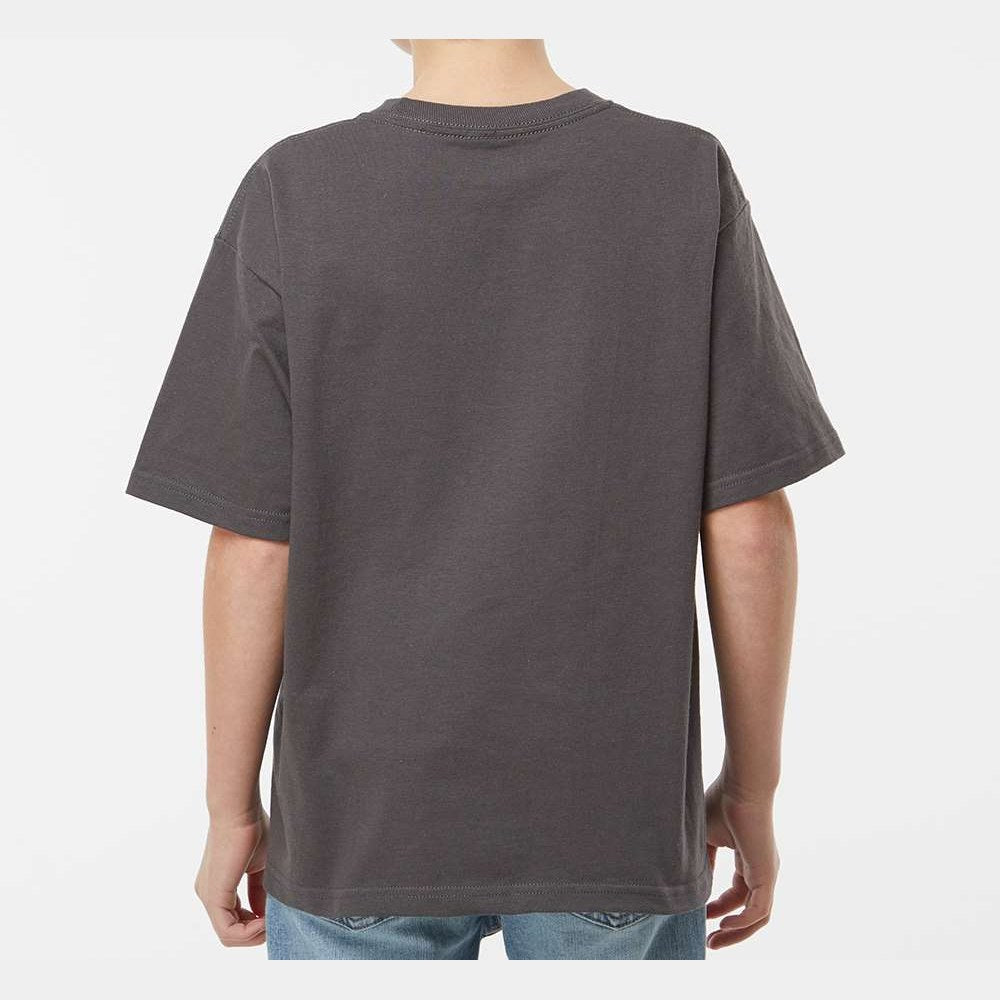 M&O Youth Gold Soft Touch T-Shirt - Charcoal - On Model Back