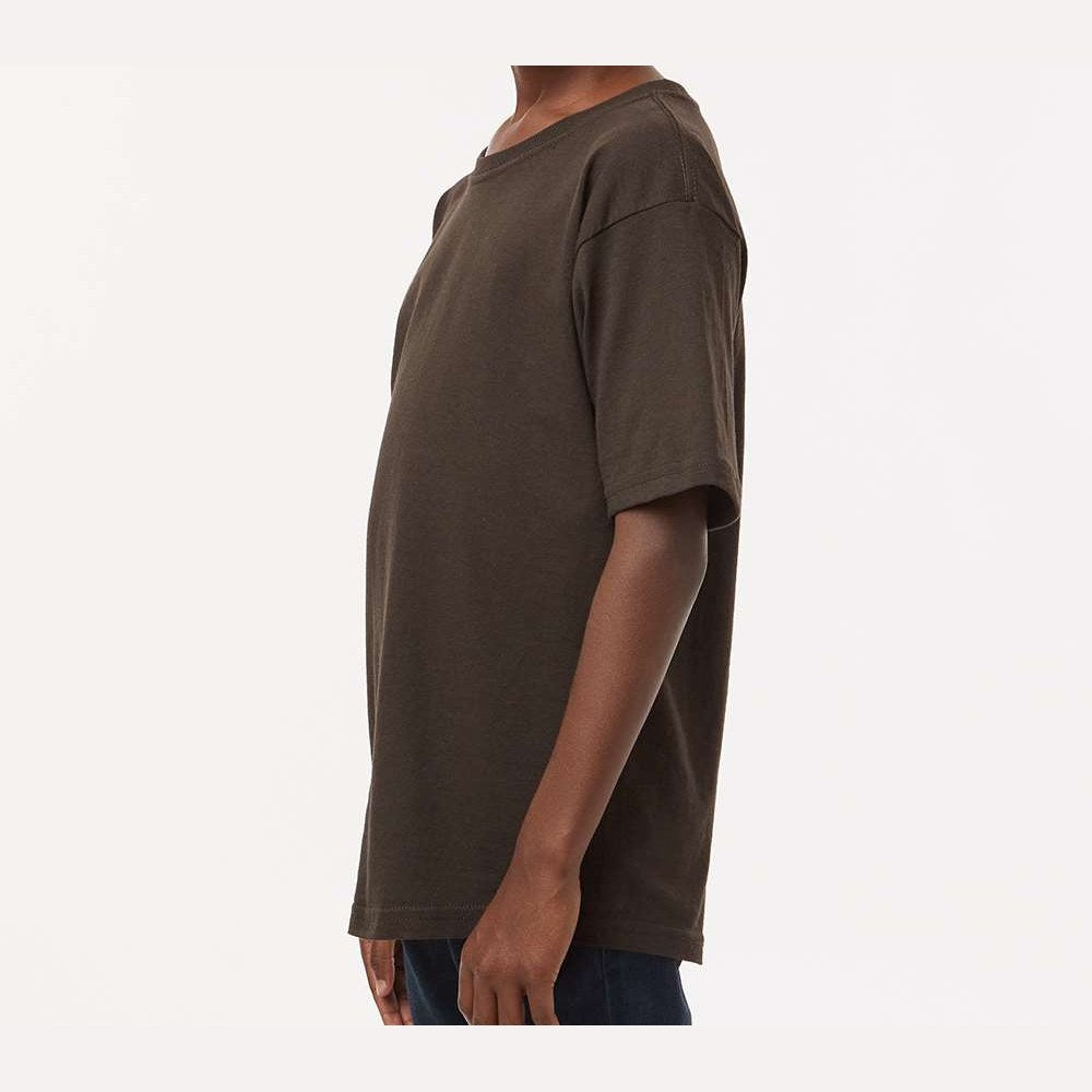 M&O Youth Gold Soft Touch T-Shirt - Chocolate - On Model Side
