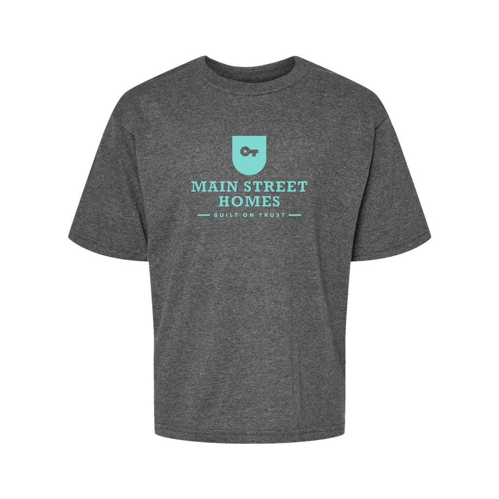 M&O Youth Gold Soft Touch T-Shirt - Dark Heather - Front