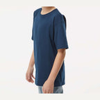 M&O Youth Gold Soft Touch T-Shirt - Deep Navy - On Model Side