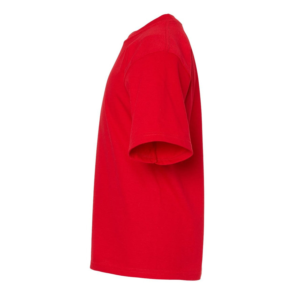 M&O Youth Gold Soft Touch T-Shirt - Deep Red - Direct Side