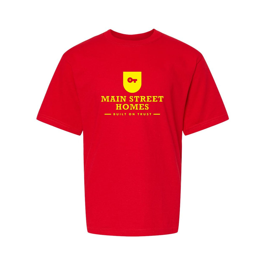 M&O Youth Gold Soft Touch T-Shirt - Deep Red - Front