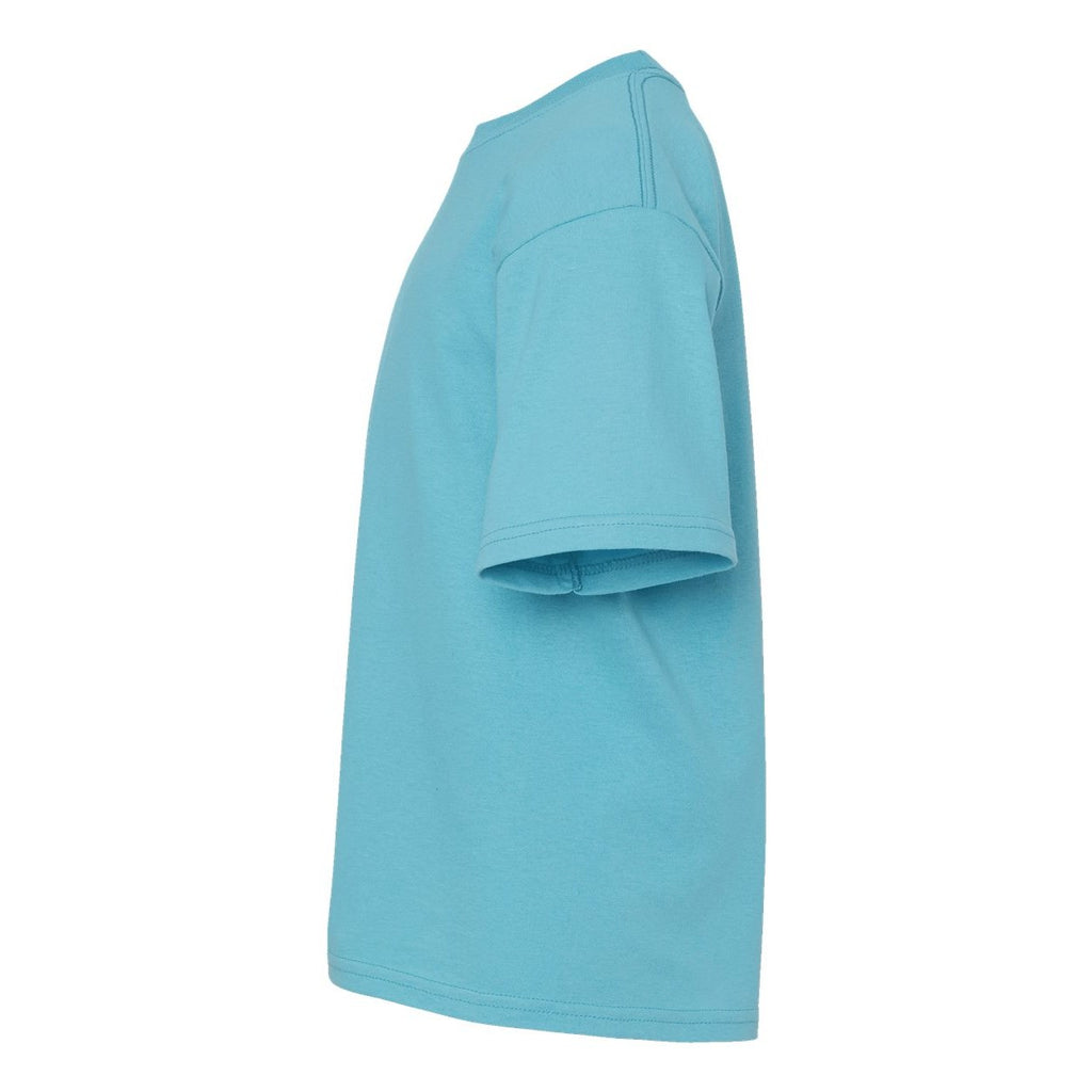 M&O Youth Gold Soft Touch T-Shirt - Diving Blue - Direct Side