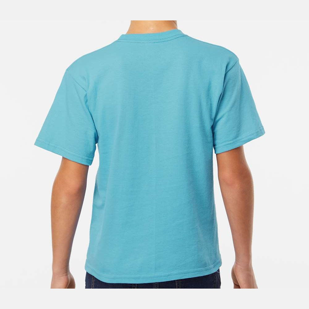 M&O Youth Gold Soft Touch T-Shirt - Diving Blue - On Model Back