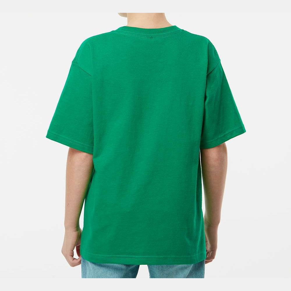 M&O Youth Gold Soft Touch T-Shirt - Fine Kelly Green - On Model Back