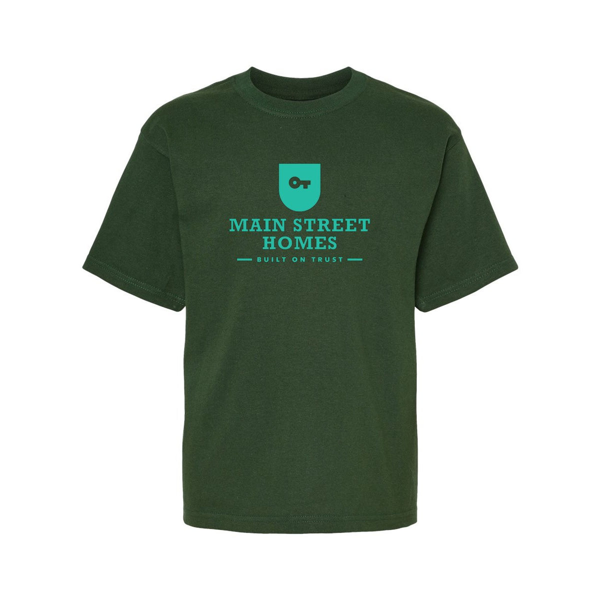 M&O Youth Gold Soft Touch T-Shirt - Forest Green - Front