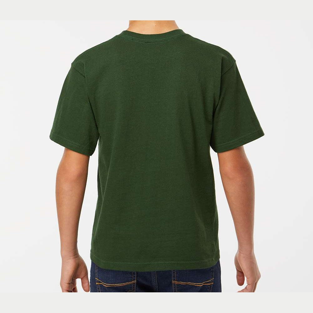 M&O Youth Gold Soft Touch T-Shirt - Forest Green - On Model Back