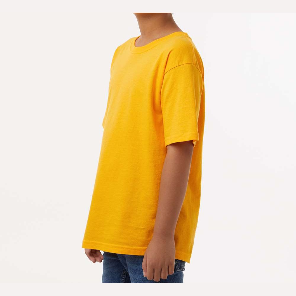 M&O Youth Gold Soft Touch T-Shirt - Gold - On Model Side