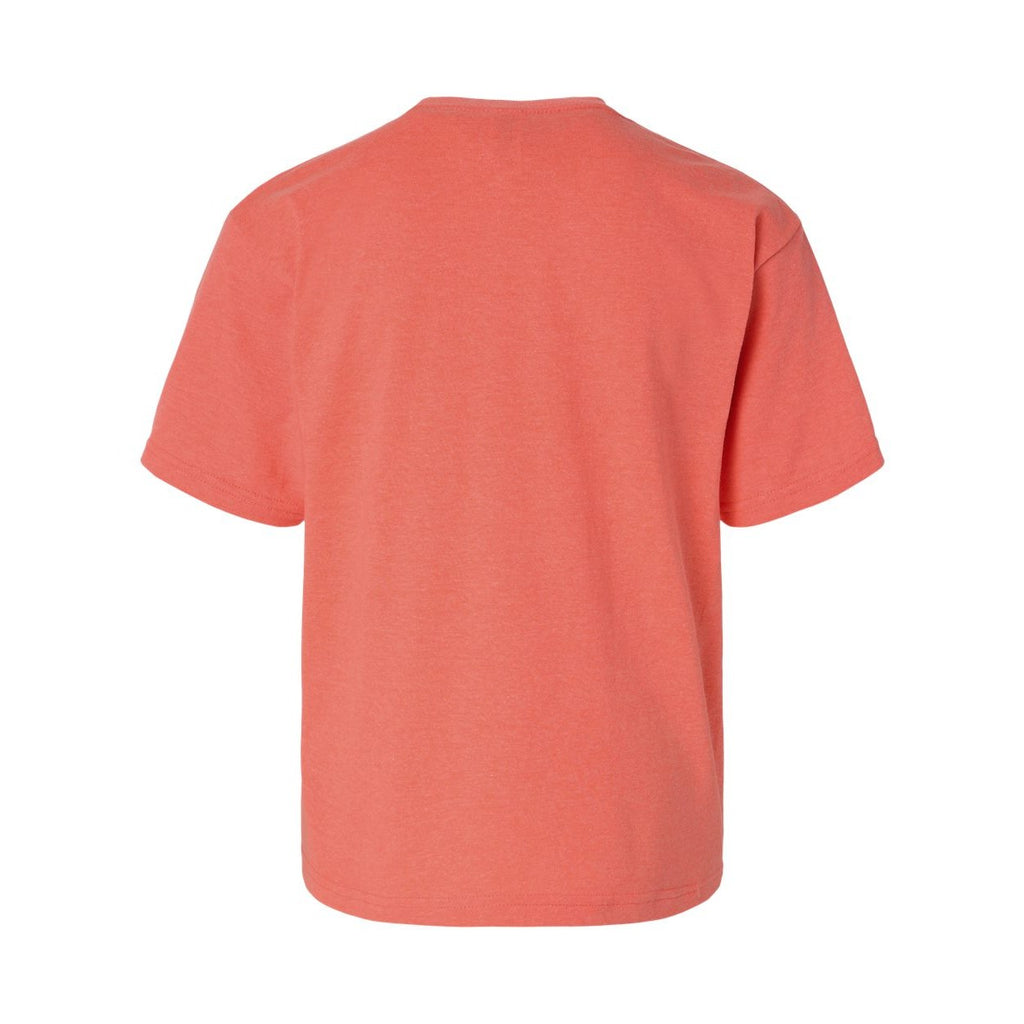 M&O Youth Gold Soft Touch T-Shirt - Heather Coral - Back