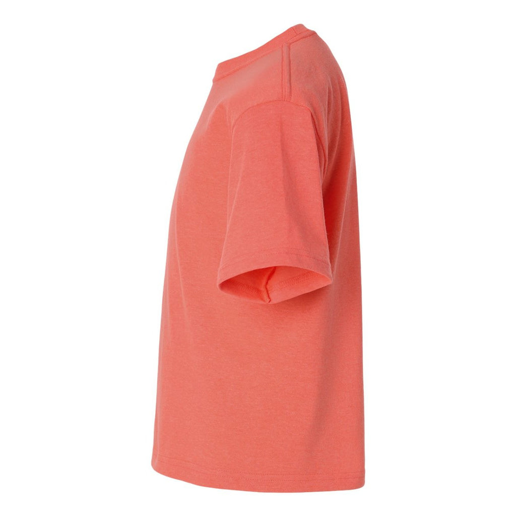 M&O Youth Gold Soft Touch T-Shirt - Heather Coral - Direct Side