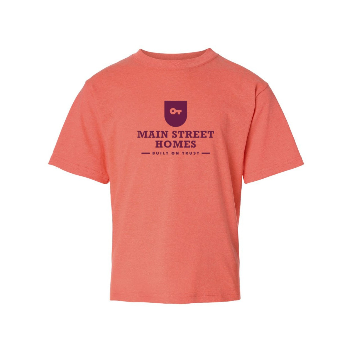 M&O Youth Gold Soft Touch T-Shirt - Heather Coral - Front