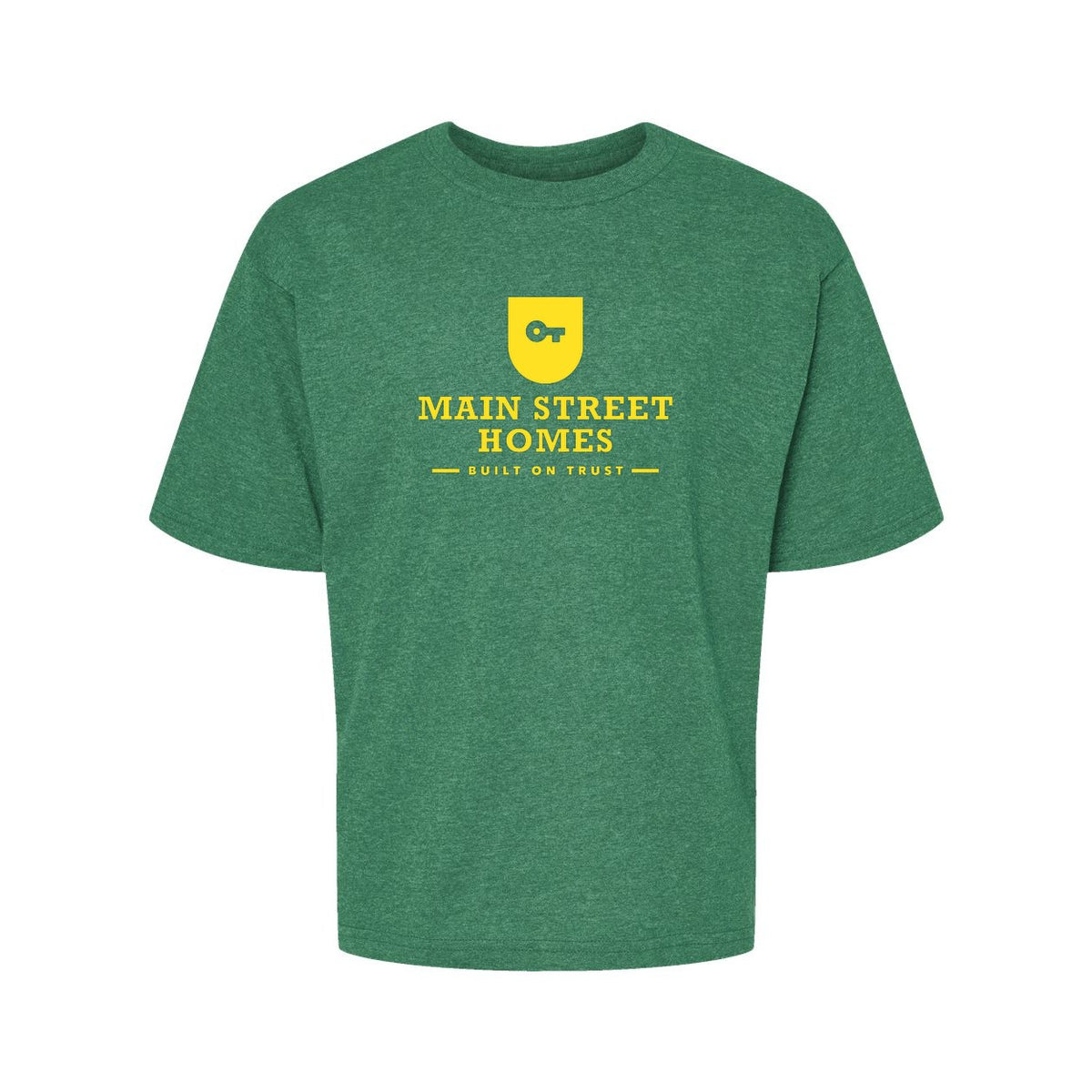 M&O Youth Gold Soft Touch T-Shirt - Heather Kelly Green - Front