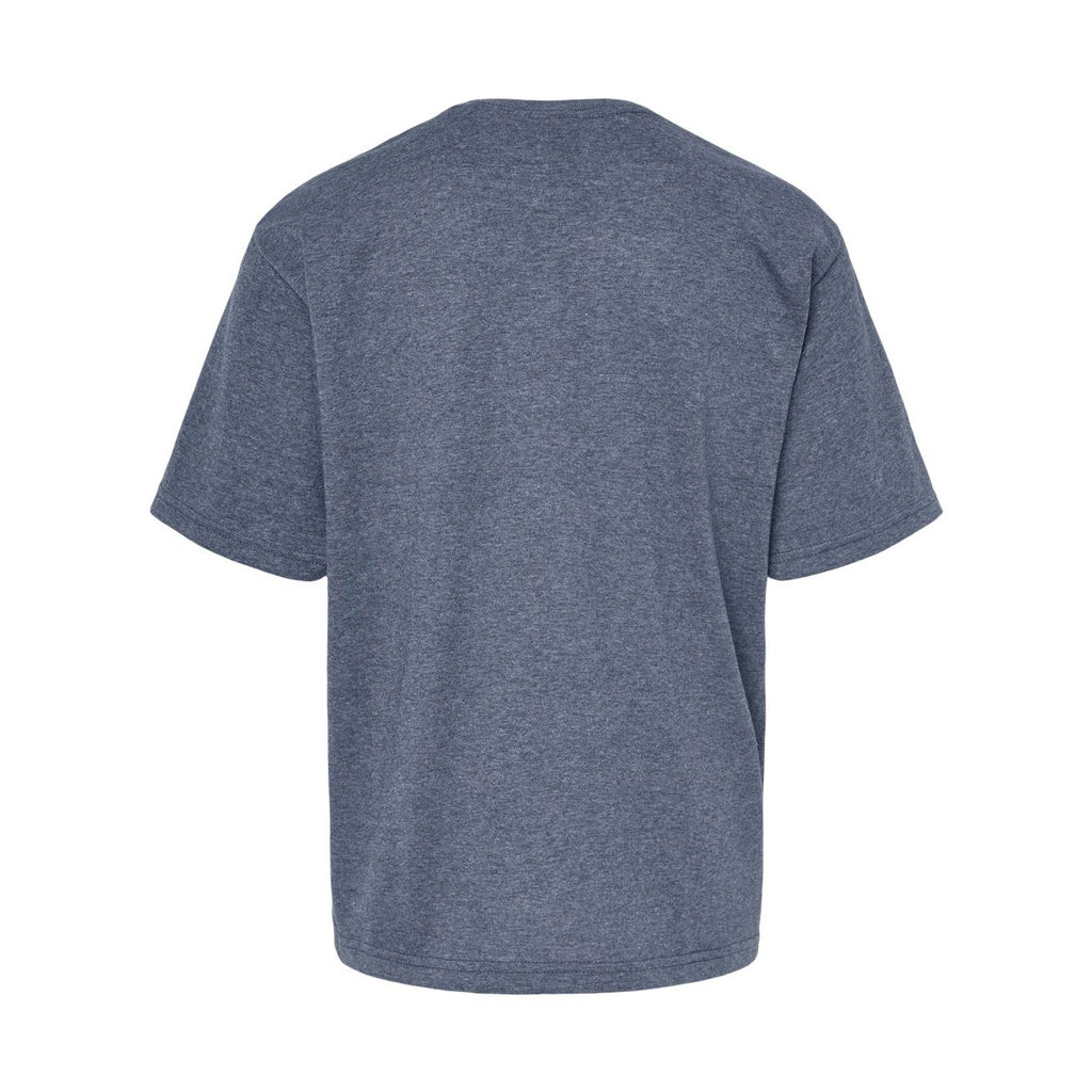 M&O Youth Gold Soft Touch T-Shirt - Heather Navy - Back