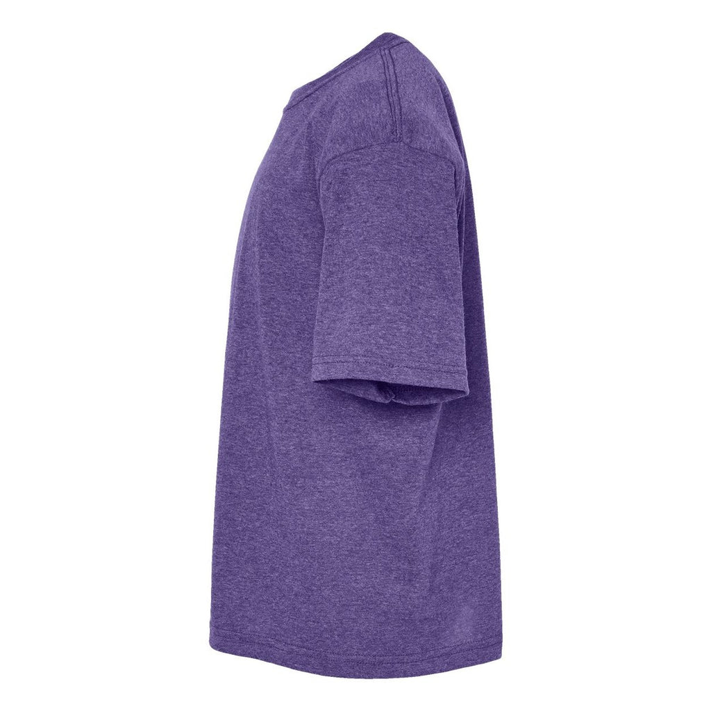 M&O Youth Gold Soft Touch T-Shirt - Heather Purple - Direct Side