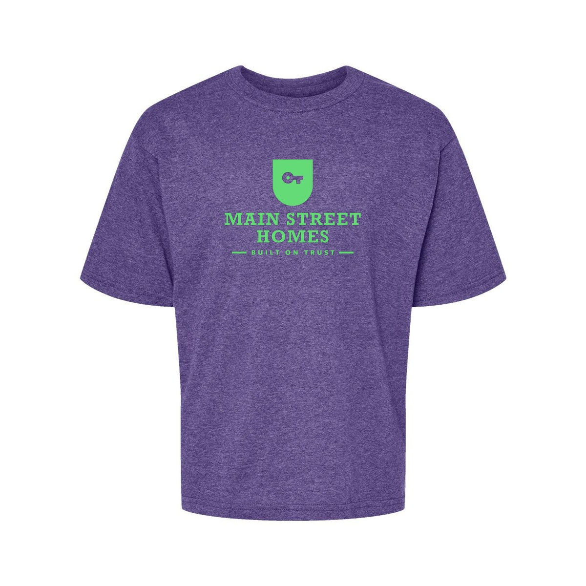 M&O Youth Gold Soft Touch T-Shirt - Heather Purple - Front