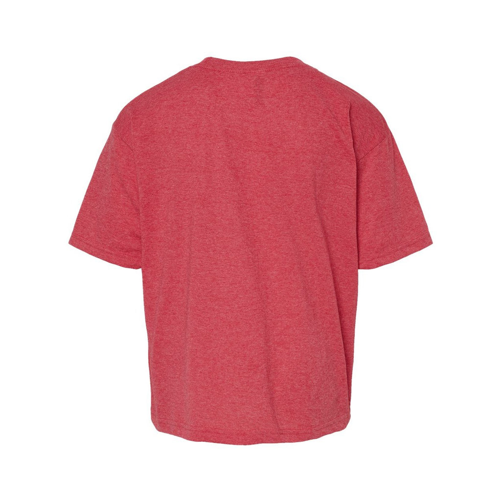 M&O Youth Gold Soft Touch T-Shirt - Heather Red - Back
