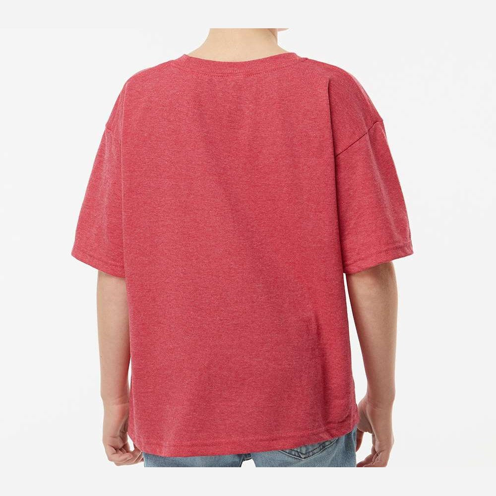 M&O Youth Gold Soft Touch T-Shirt - Heather Red - On Model Back